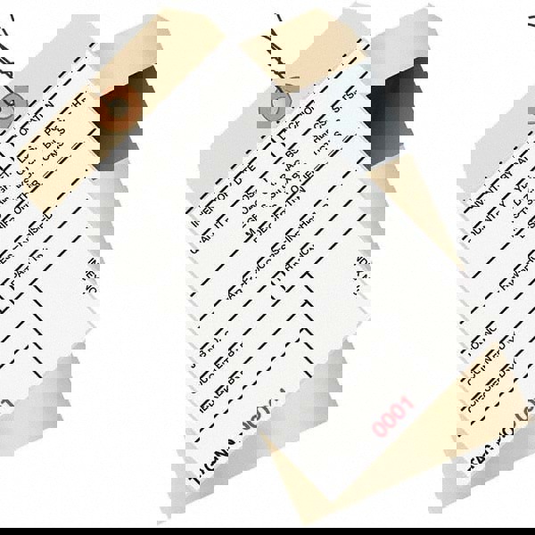 Blank Tag: 6-1/4'' High, Manila & White, Synthetic Paper